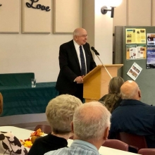 Dr. Norman J. Threinen talking about his book Landestreu, An Odyssey at Mount Olive Lutheran Church