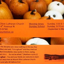 Mount Olive Lutheran Church Annual Reformation Open House held on the Eve of All Saints Day  - October 31st 2014 Regina Saskatchewan