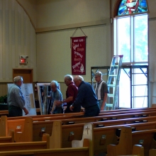 Installing Stain Glass Windows at Mount Olive Lutheran Nov 9th 2011