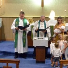 Baptism of Emmeline Senger & Kip Mullin @ the Service 2019 August 7th Wednesday Evening Prayer Service