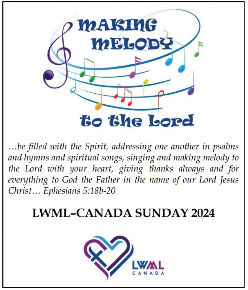 Weekly Bulletin October 20 - Twenty Second Sunday in Pentecost, LWML Canada Sunday